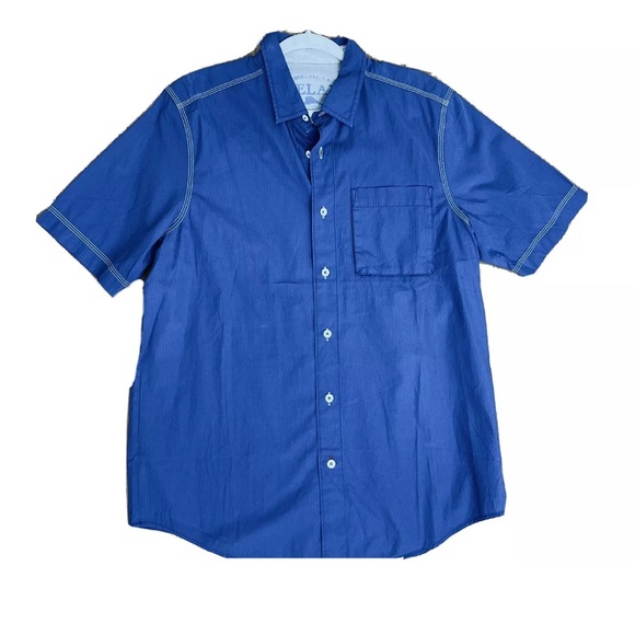 Men's colbalt Blue Short Sleeve Shirt xl button up - Picture 1 of 4